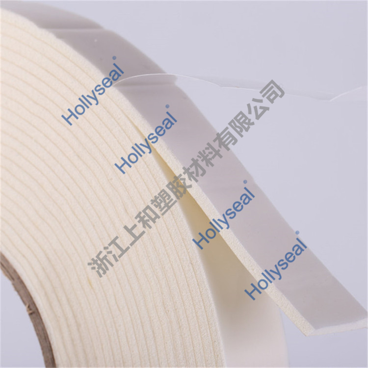 Hollyseal?白色PVC密封膠帶表層PET透明膜 厚度1mm~25mm，密度110kg/m3~500kg/ m3