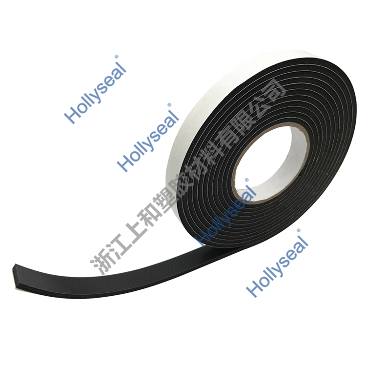 Hollyseal?PVC軟質(zhì)黑色單面門窗密封條 厚度1mm~25mm，密度110kg/m3~500kg/ m3